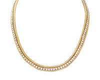 A 14 Karat Yellow Gold and Diamond Demi Parure, 38.00 dwts.