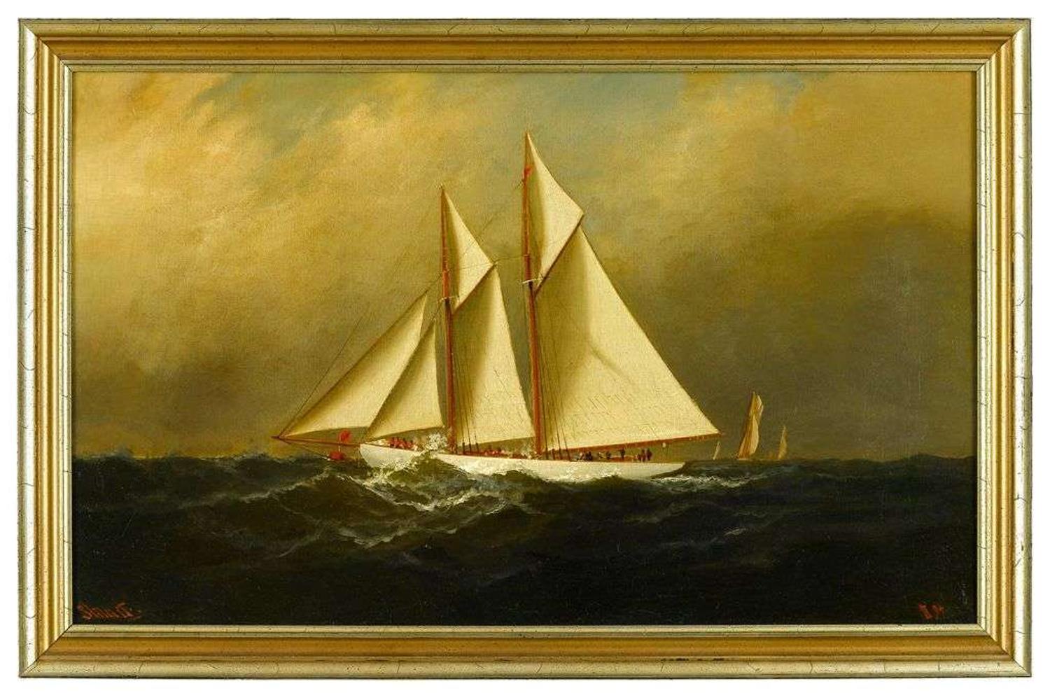 Alexander Charles Stuart (1831-1898) two masted racing ship