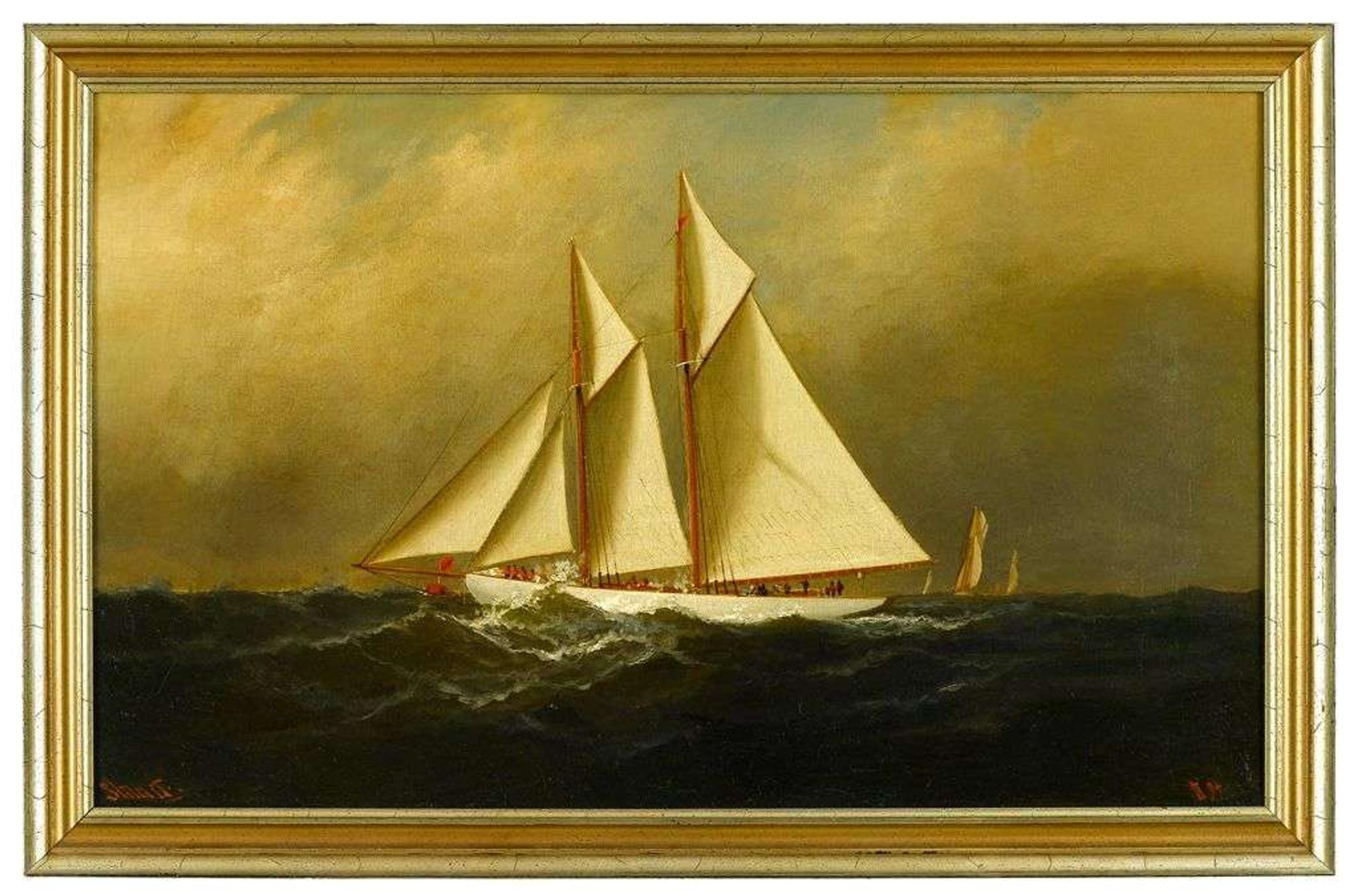 Alexander Charles Stuart (1831-1898) two masted racing ship