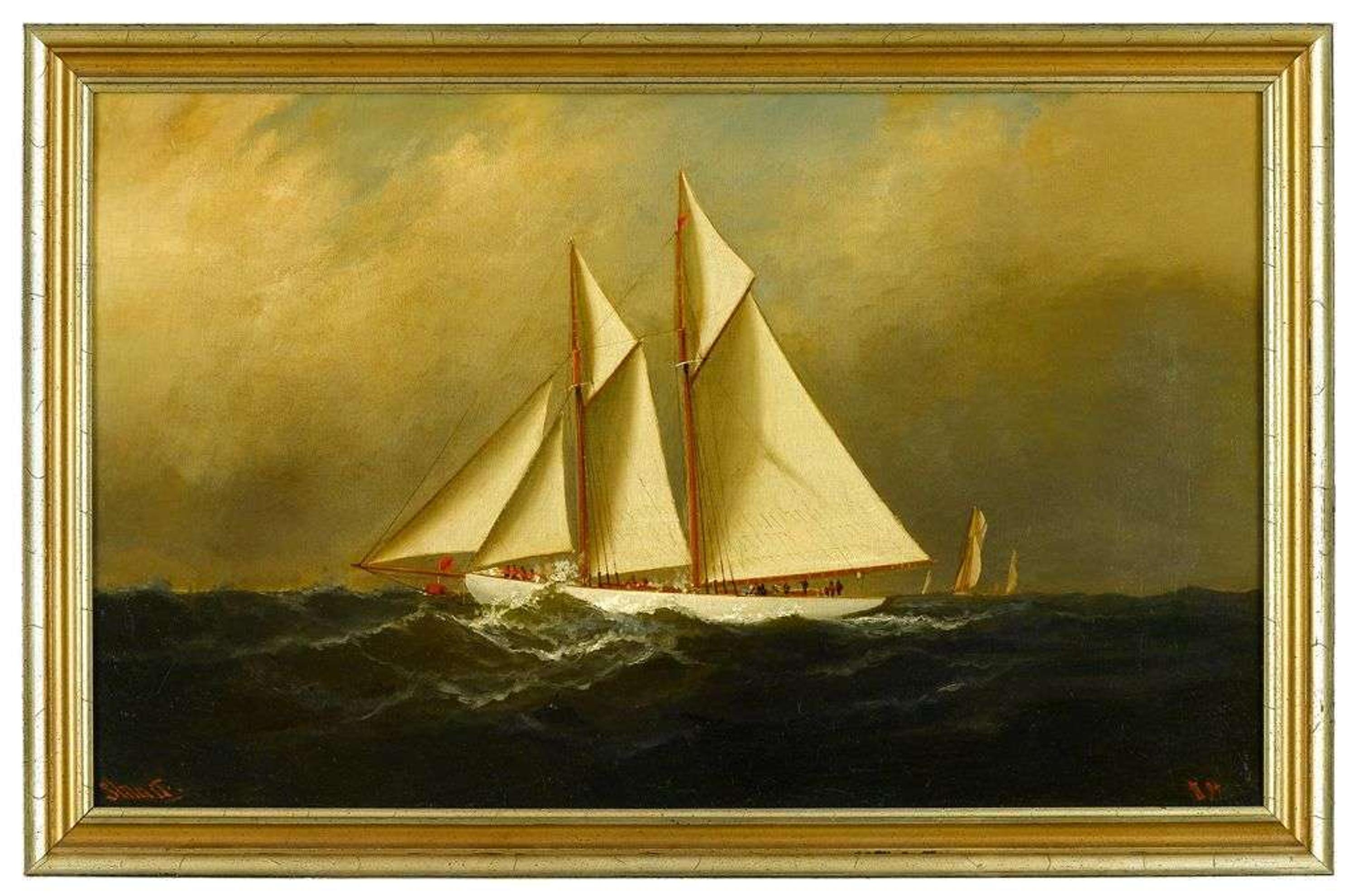 Alexander Charles Stuart (1831-1898) two masted racing ship