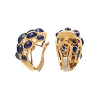 SAPPHIRE AND DIAMOND EARCLIPS