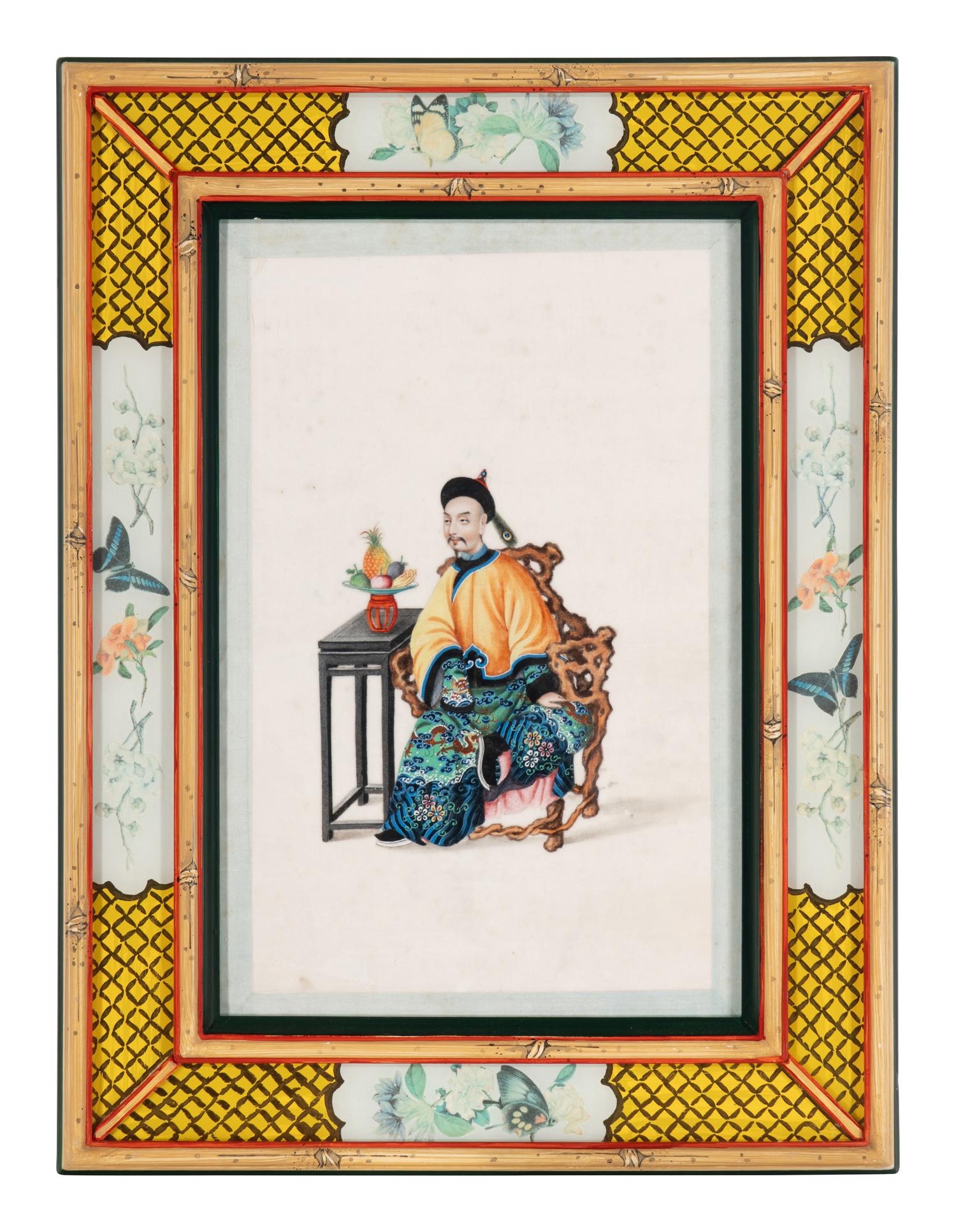 A Set of 12 Chinese Export Pith Paintings, Late 19th/Early 20th Century 清晚期 通草畫人物圖鏡框12幅