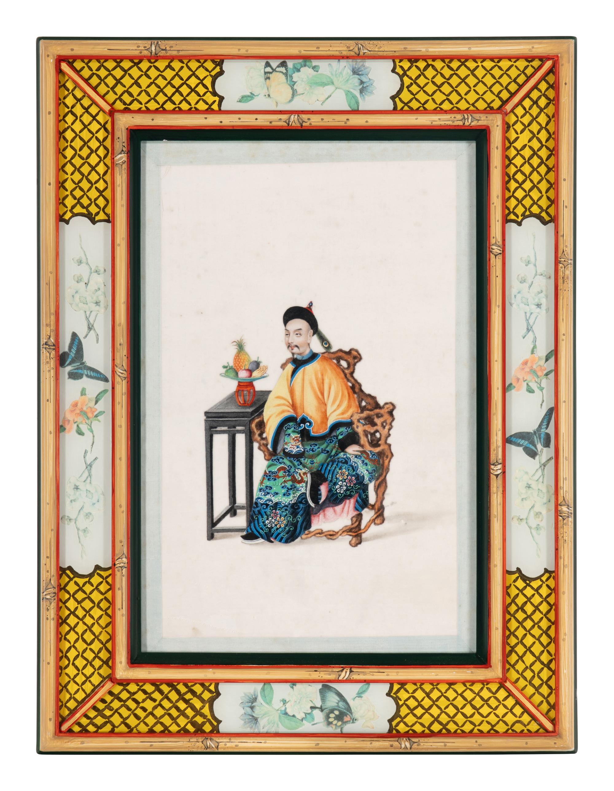 A Set of 12 Chinese Export Pith Paintings, Late 19th/Early 20th Century 清晚期 通草畫人物圖鏡框12幅
