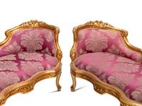A Pair of Louis XV Style Giltwood Window Seats