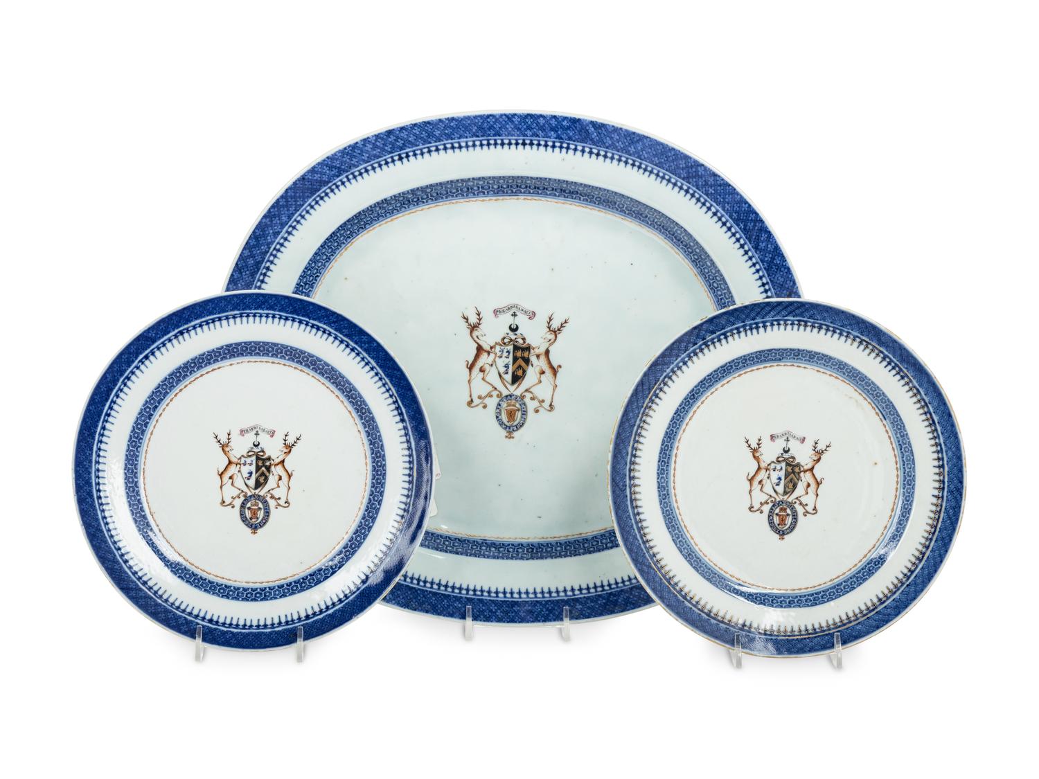 Three Chinese Export Porcelain Armorial Articles