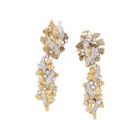 CONVERTIBLE BICOLOR GOLD AND DIAMOND EARCLIPS