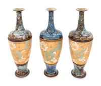 A Royal Doulton and Two Doulton Lambeth Stoneware Vases