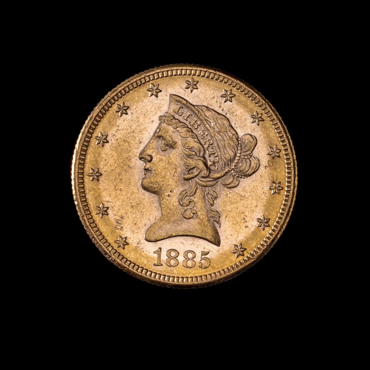 A United States 1885-S Liberty Head $10 Gold Coin
