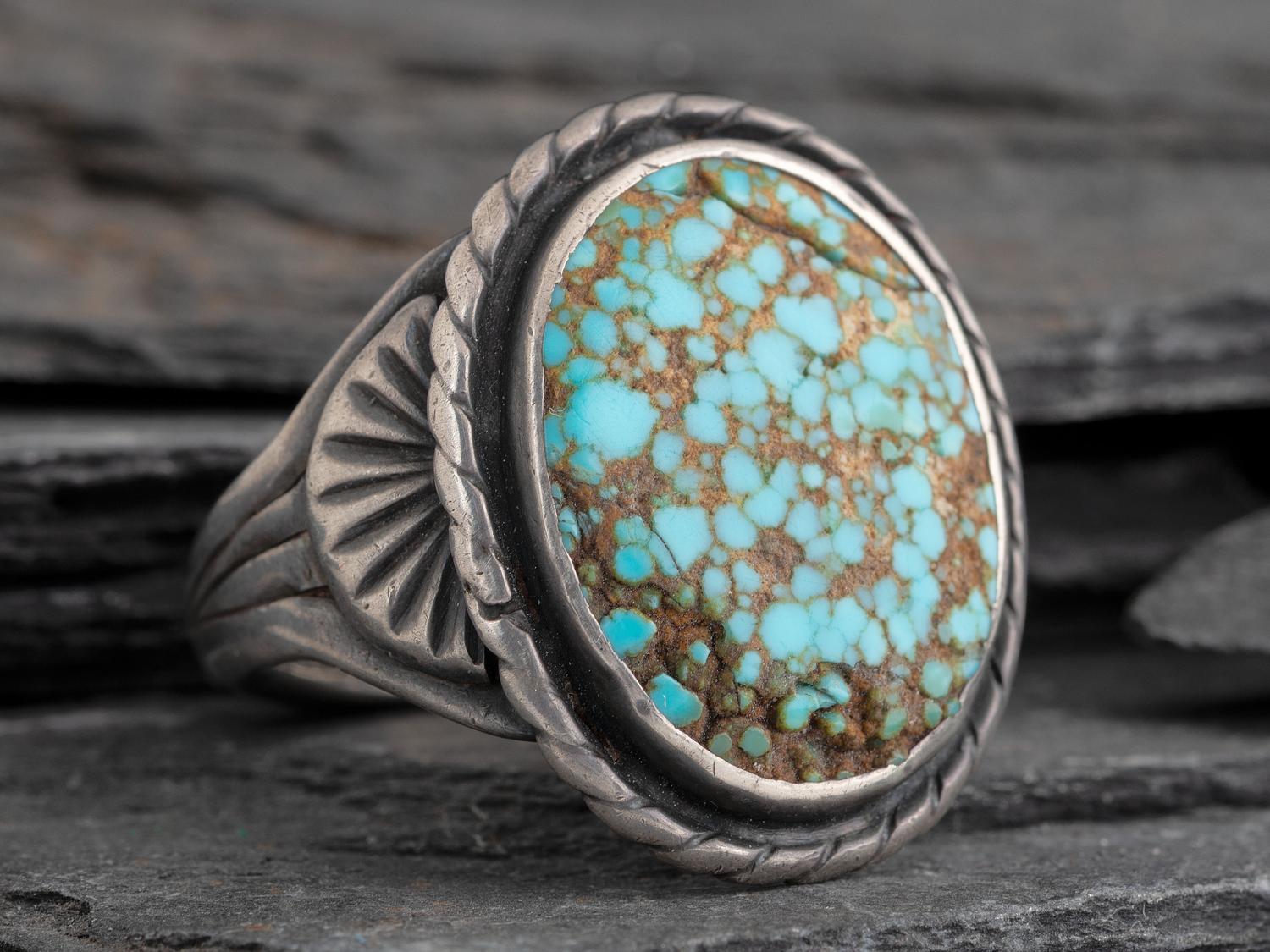 Navajo Silver and #8 Turquoise Ring