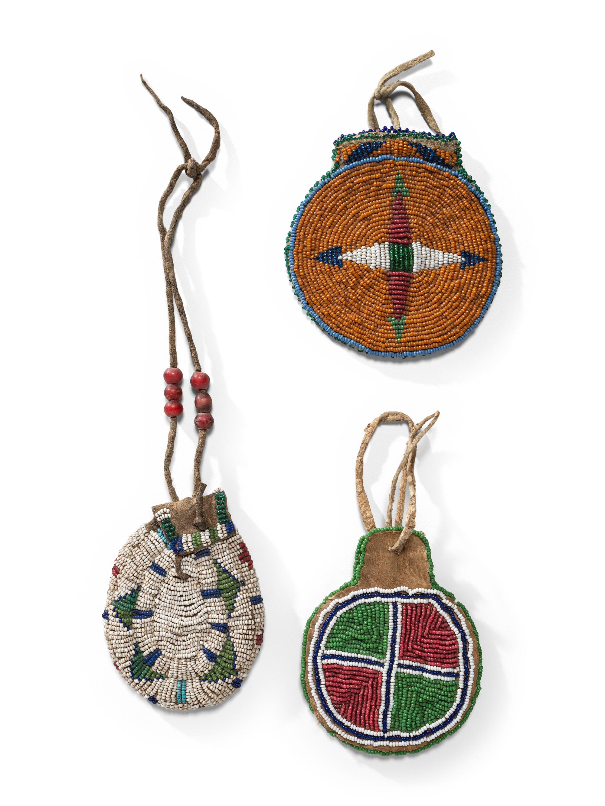 Plains Beaded Hide Pouches