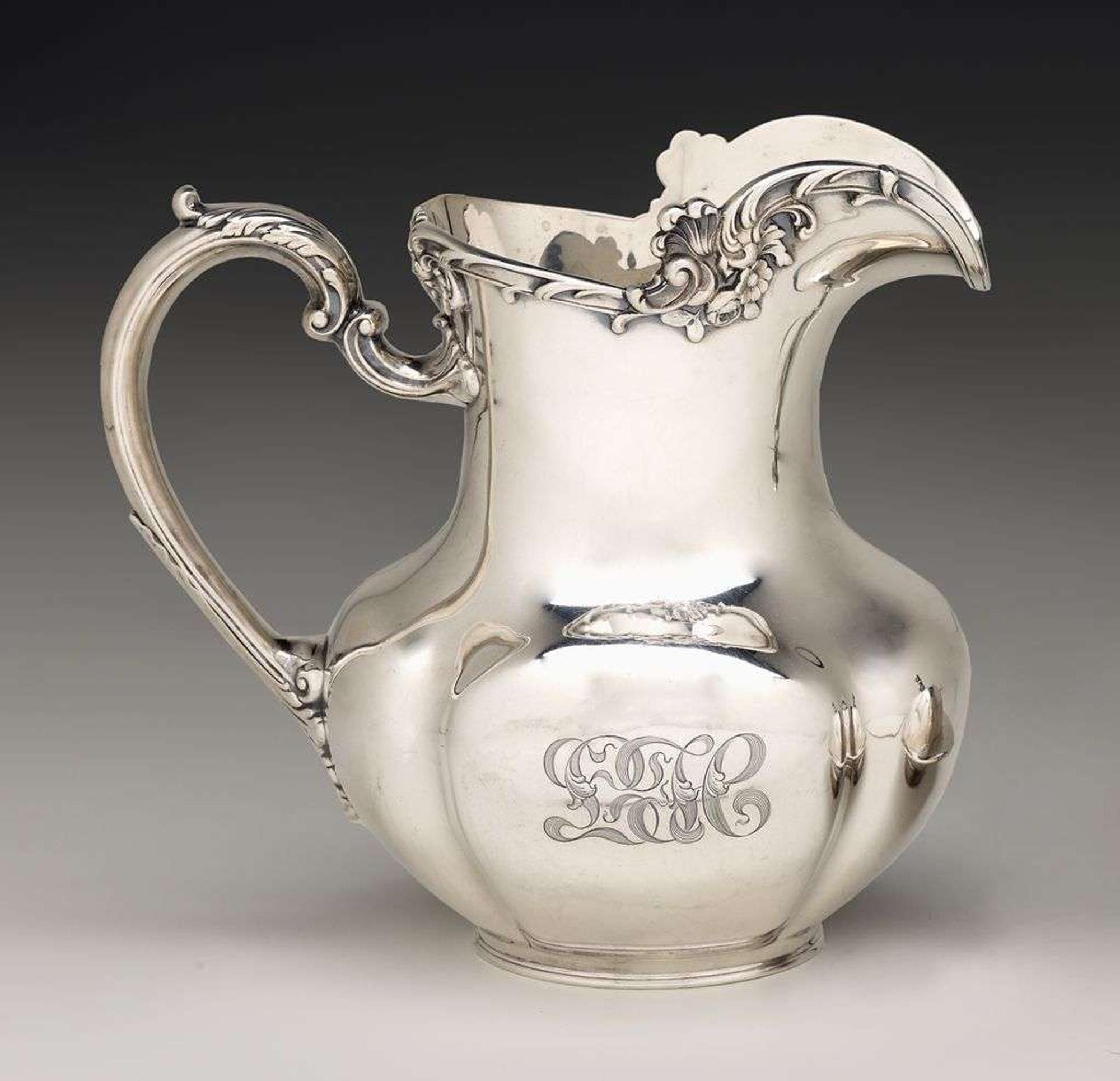 Sterling silver pitcher gorham corporation, providence, ri, 20th century