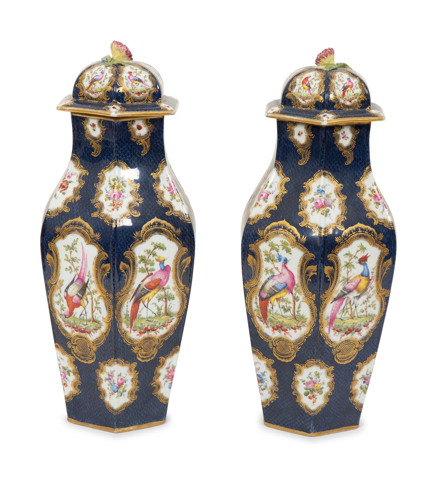 A Pair of French Samson Porcelain Covered Vases