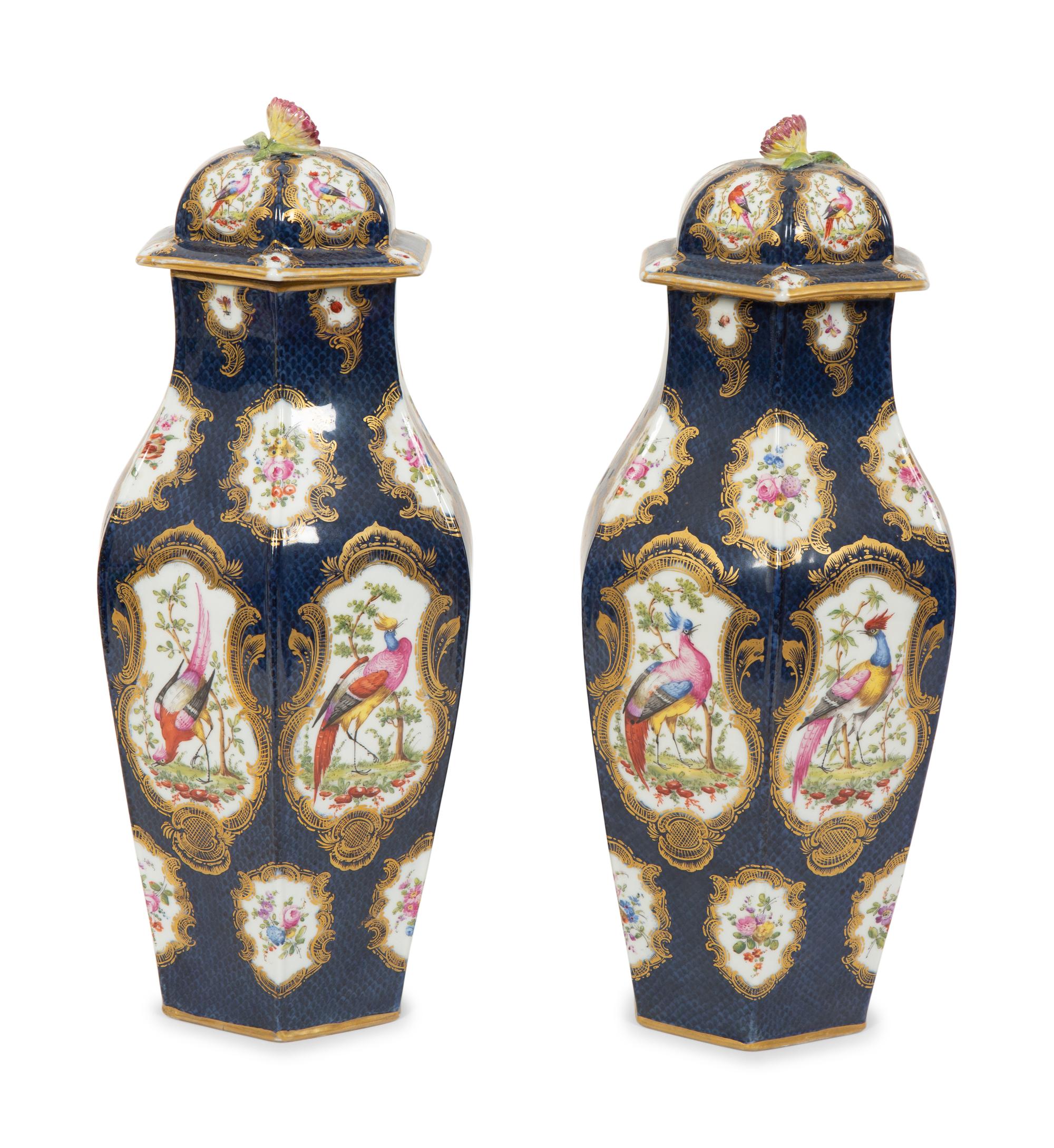 A Pair of French Samson Porcelain Covered Vases