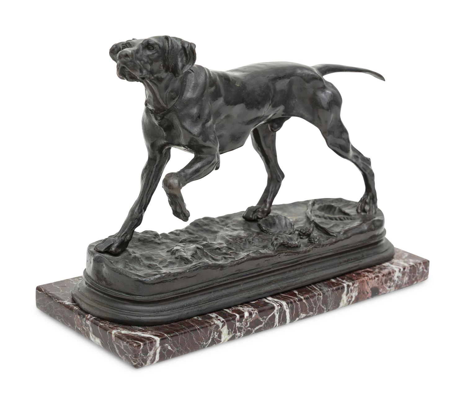A Bronze Canine Sculpture After Jules Moigniez (French, 1835-1894)