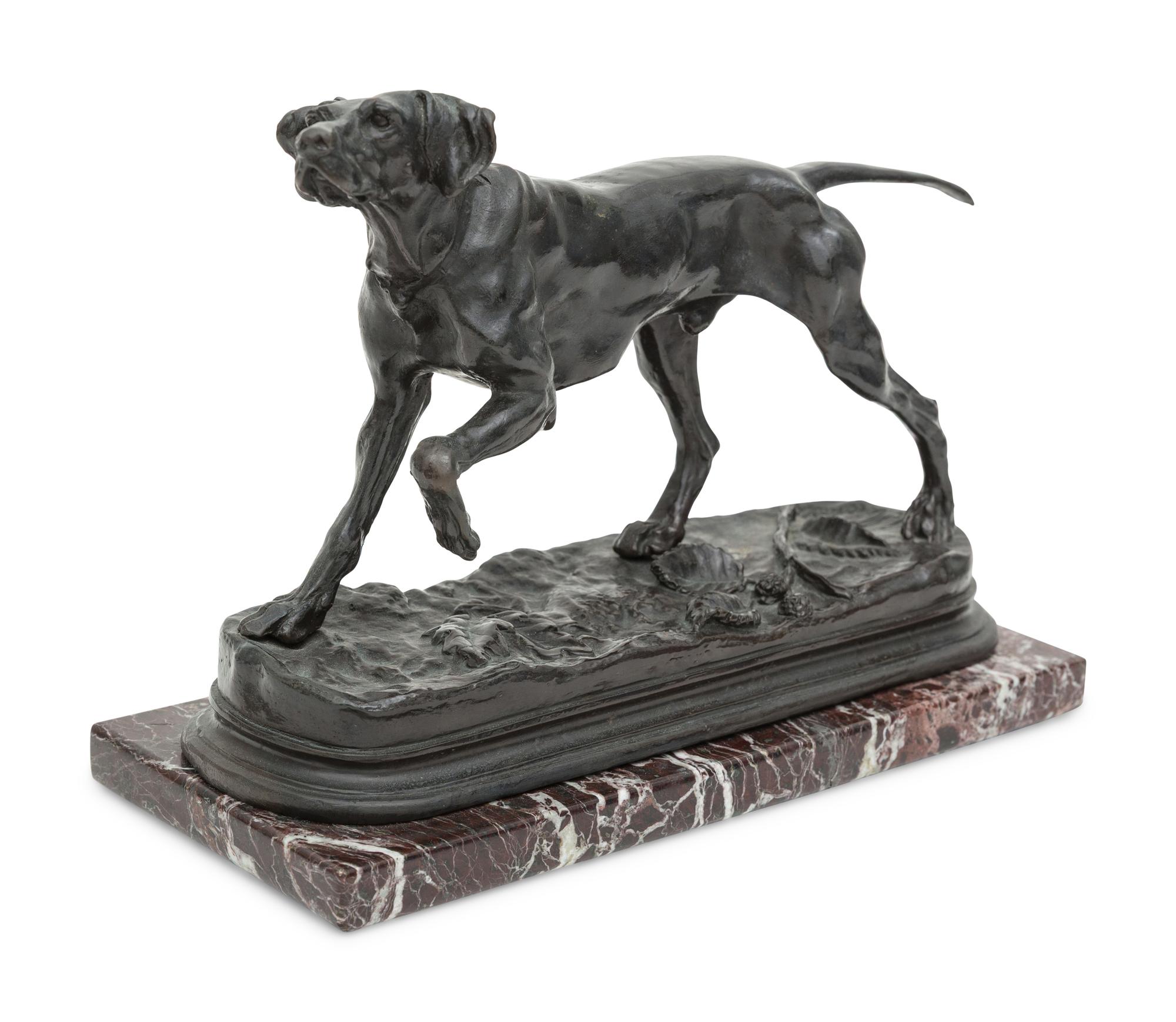 A Bronze Canine Sculpture After Jules Moigniez (French, 1835-1894)