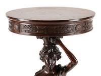 A Victorian Carved Oak Figural Pedestal