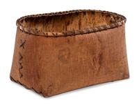 Northwest Coast Cedar Bark Clam Bag and Nuu-chah-nulth Birchbark Container