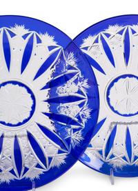A Baccarat Blue Cut-to-Clear Table Service