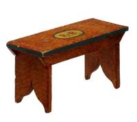 Miniature painted and decorated bench 19th century