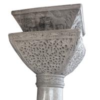A Marble Column with Base and Capital from 900 N. Michigan Ave., Chicago, IL. 14.5" W x 14.5" D x 93" H — United States, Circa 1927