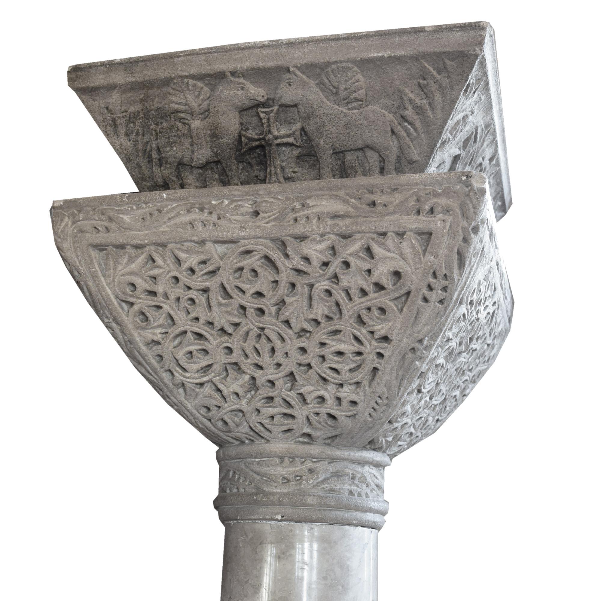 A Marble Column with Base and Capital from 900 N. Michigan Ave., Chicago, IL. 14.5" W x 14.5" D x 93" H — United States, Circa 1927
