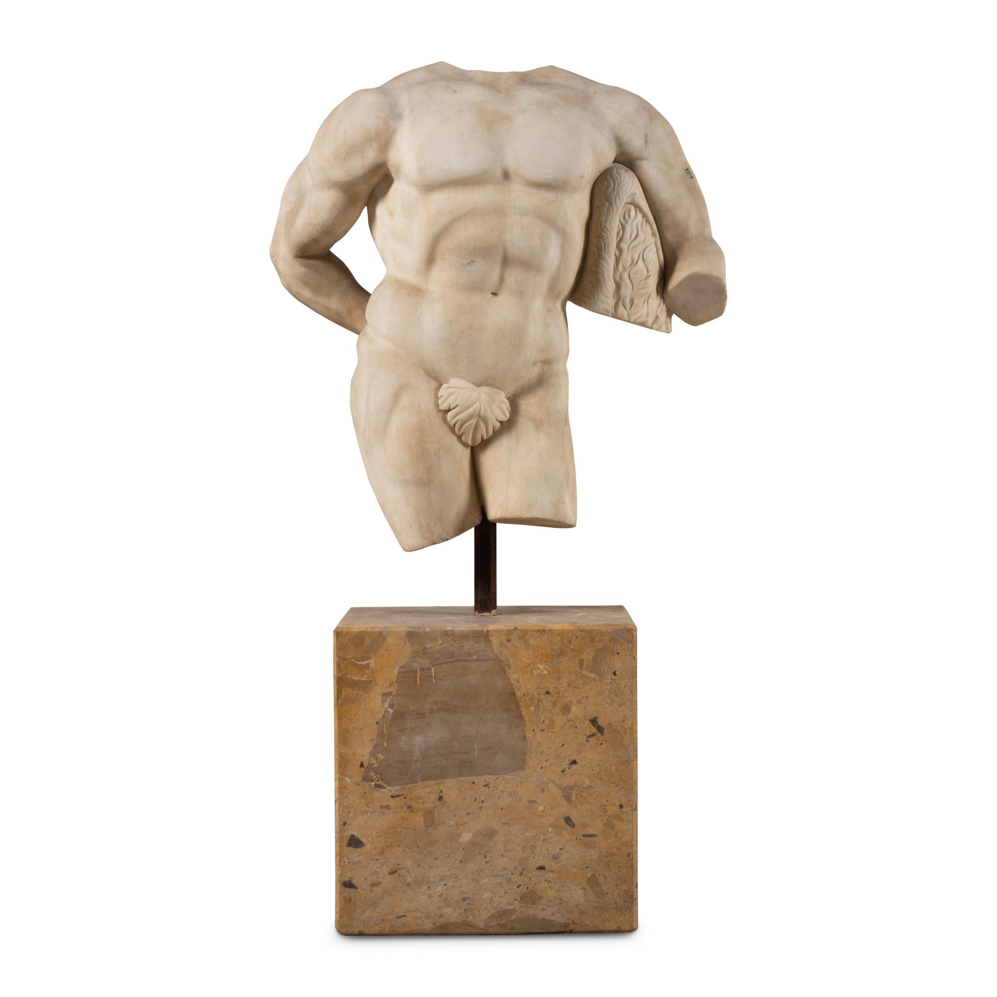 A Continental Marble Male Torso