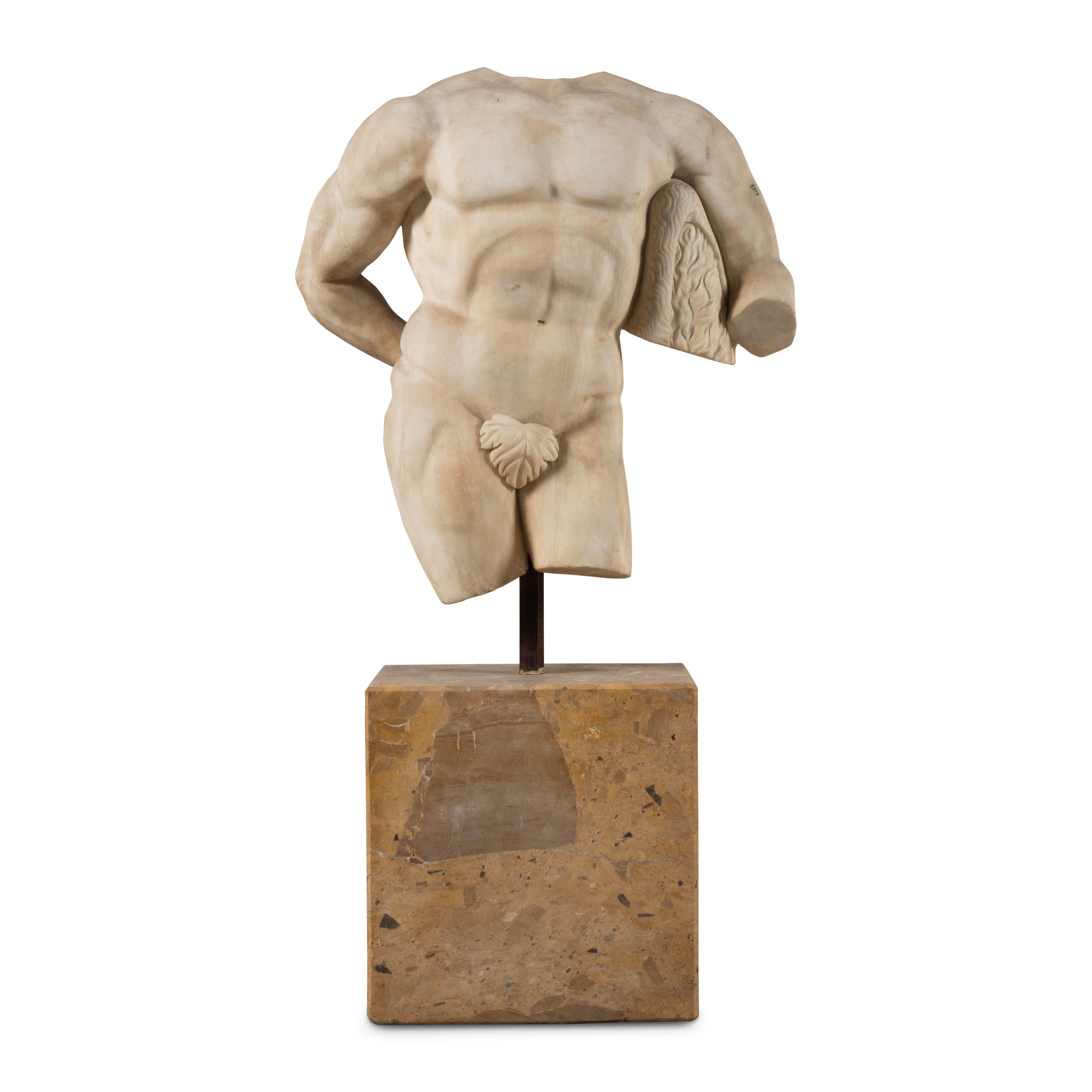 A Continental Marble Male Torso