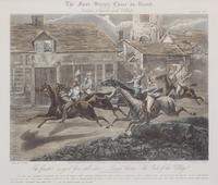 Henry ALKEN, after - J. HARRIS, engraver Image 10 3/4 x 14 1/2 inches. — The First Steeple Chase on Record, Plates I-IV