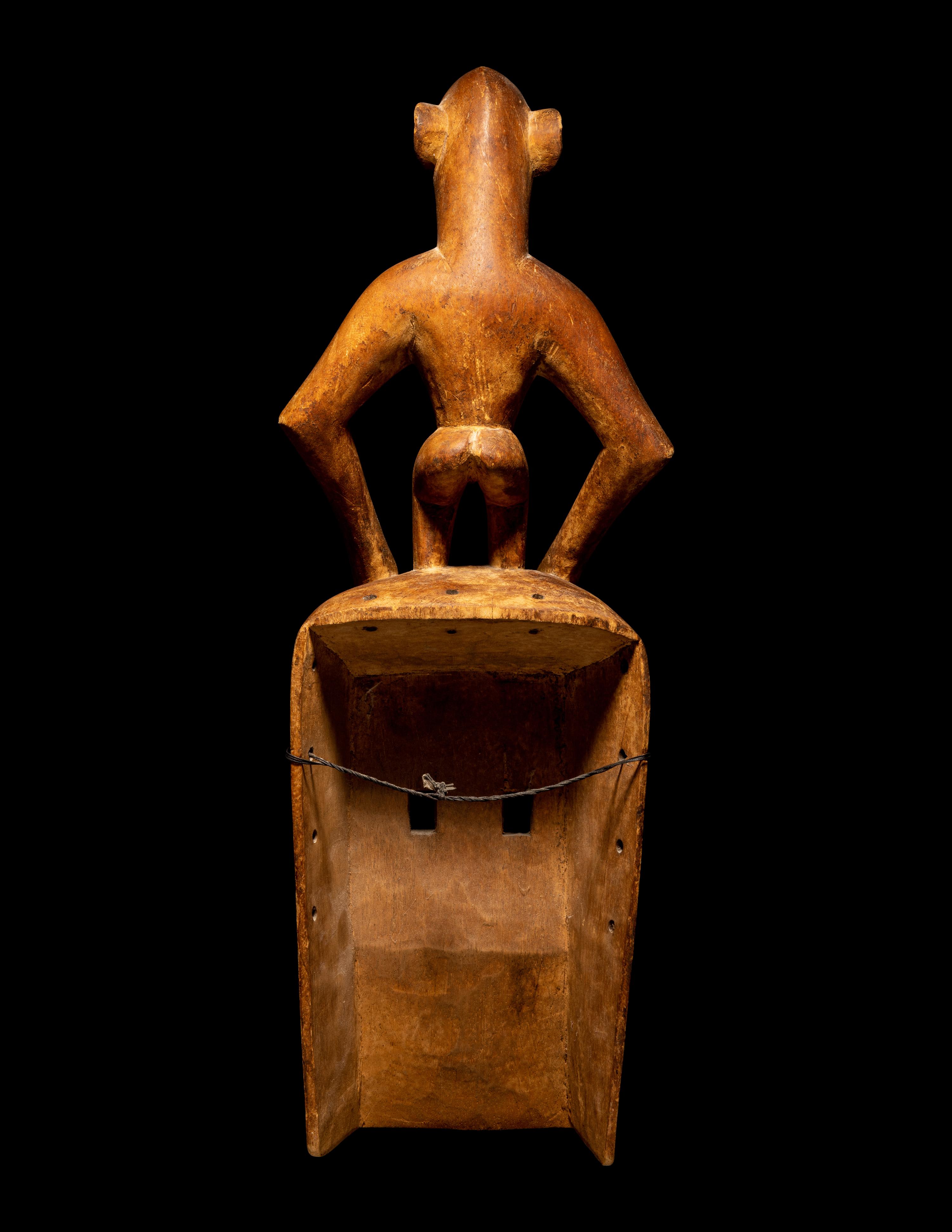 Two Dogon Wood Masks with Figures