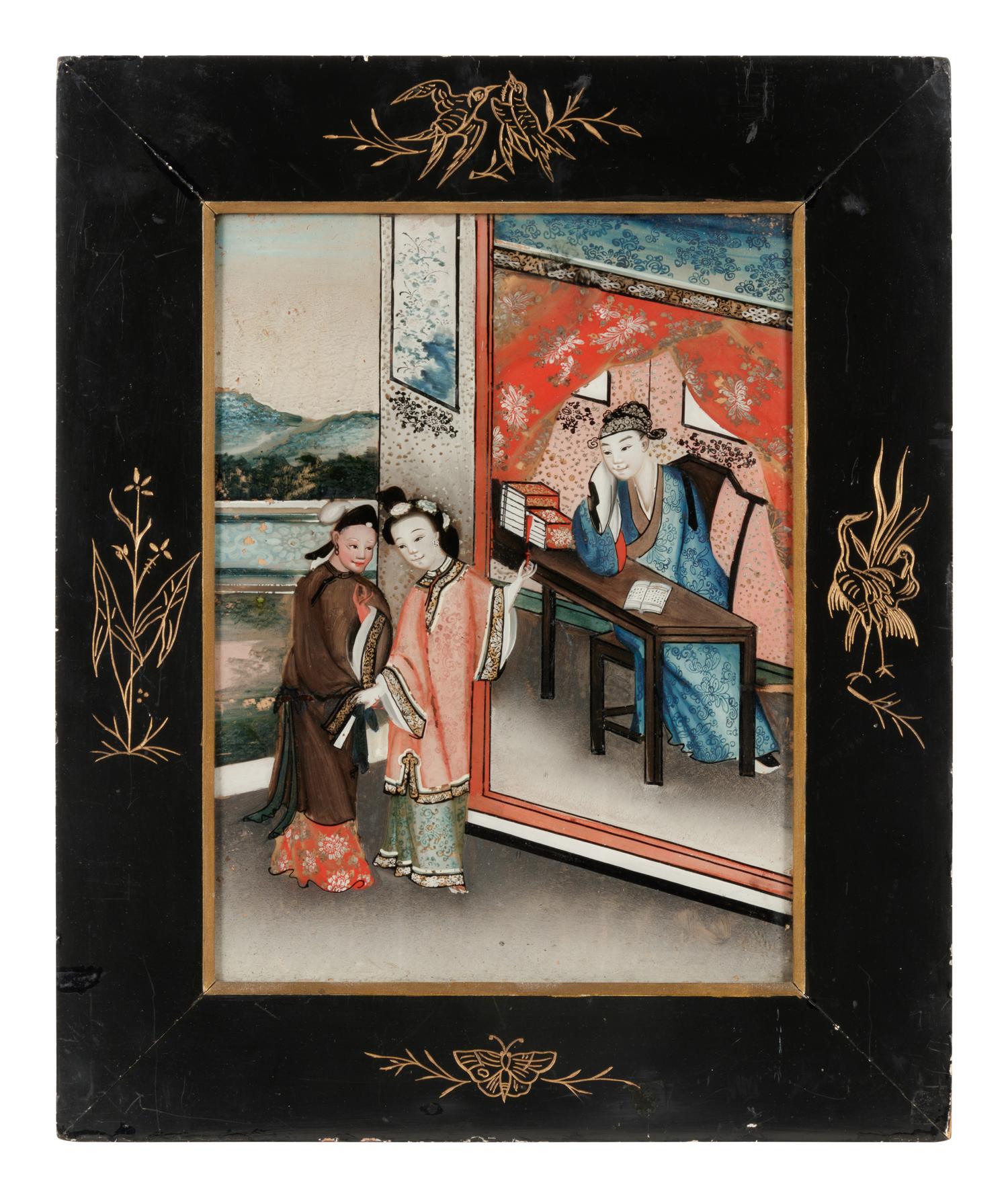 A Chinese Reverse Painting on Glass