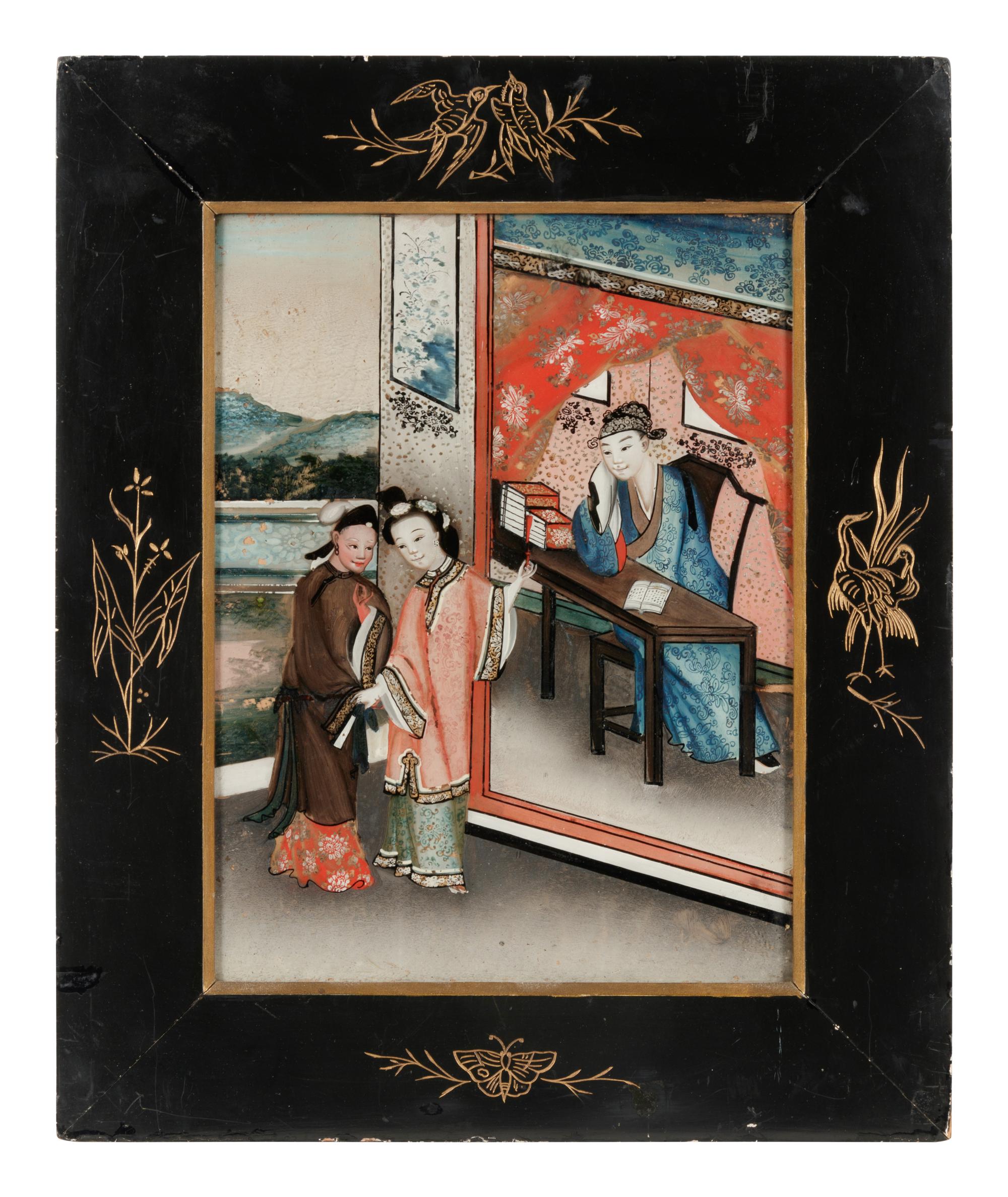 A Chinese Reverse Painting on Glass