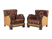 A Pair of Kilim Upholstered Club Chairs