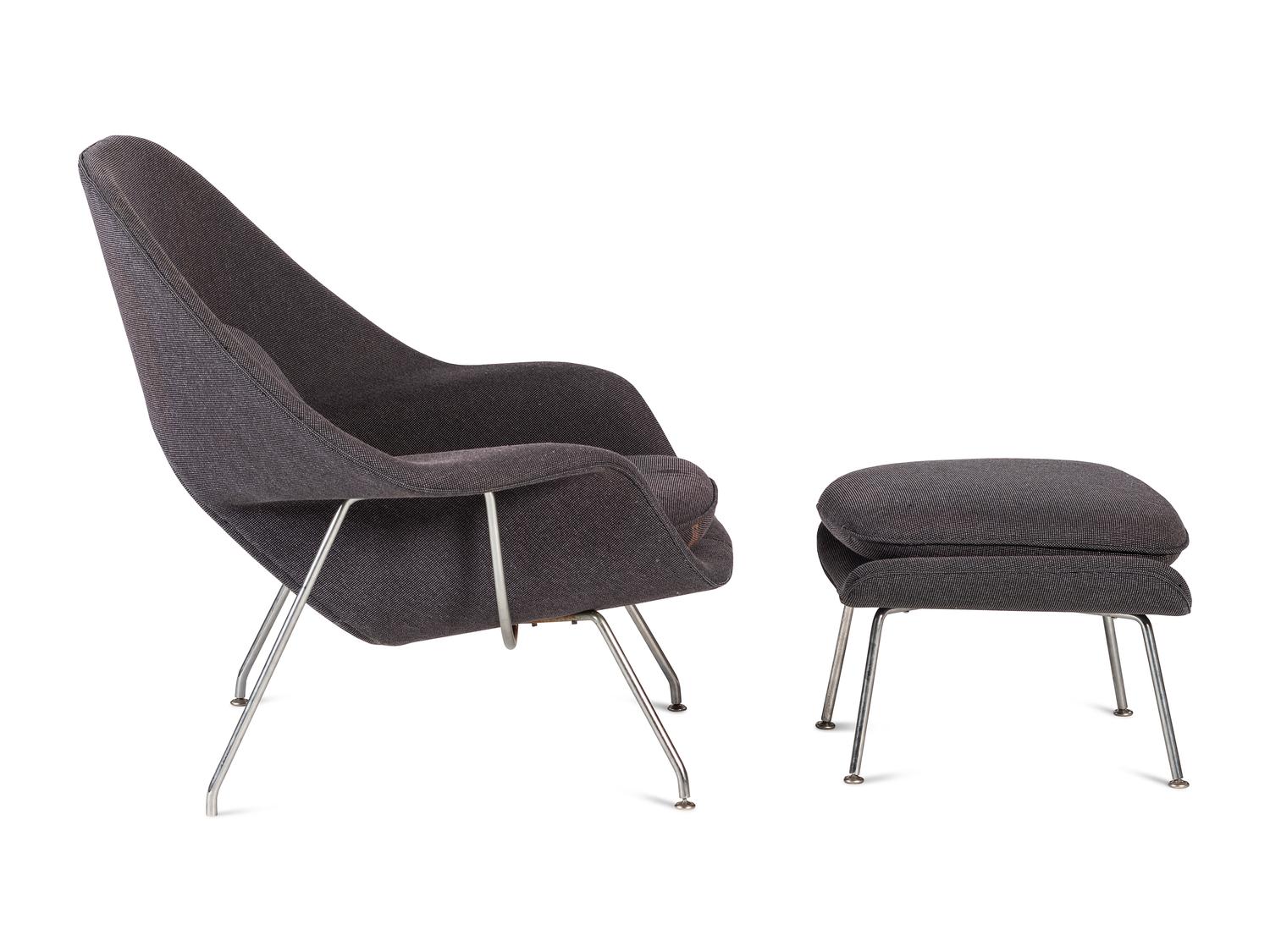 A Mid-Century Modern Womb Chair and Ottoman