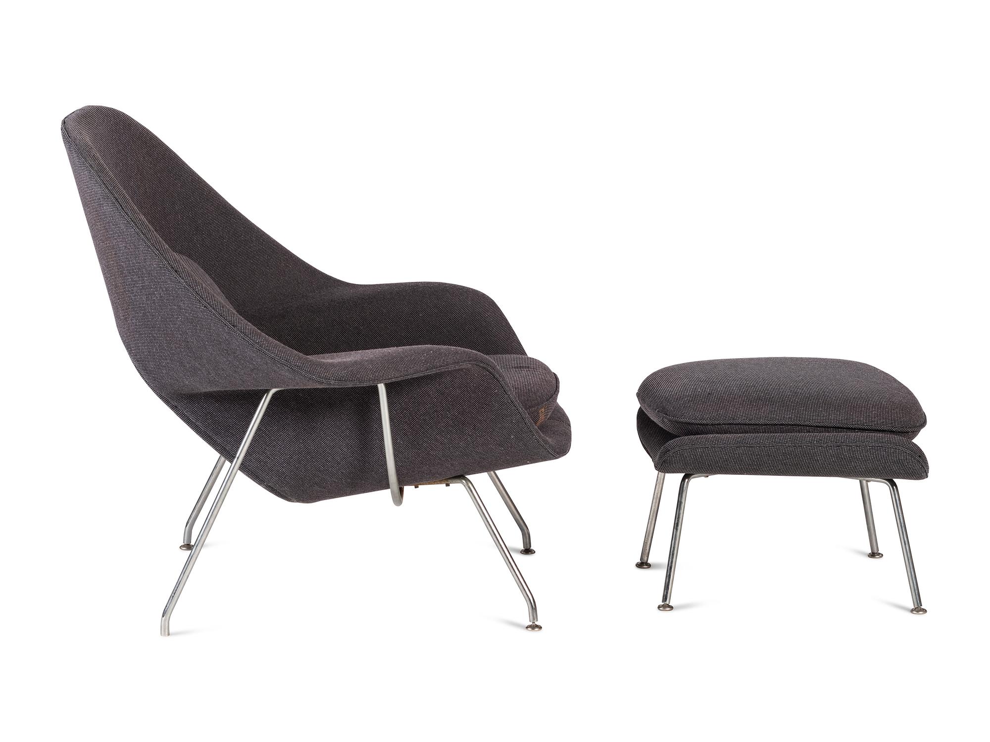 A Mid-Century Modern Womb Chair and Ottoman