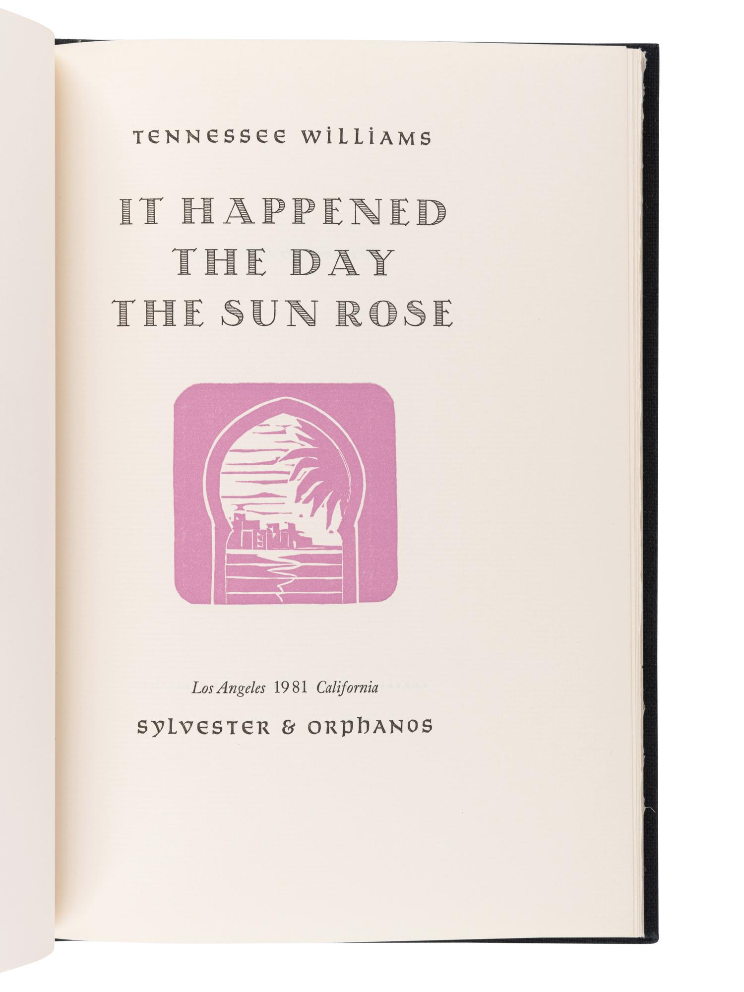 WILLIAMS, Tennessee (1911-1983). Moise and the World of Reason. New York: Simon & Schuster, 1975.