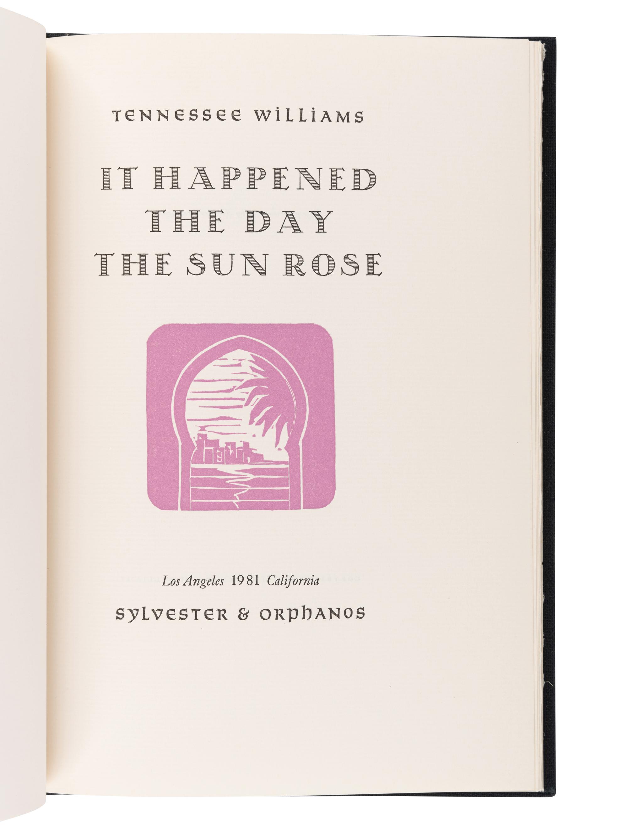 WILLIAMS, Tennessee (1911-1983). Moise and the World of Reason. New York: Simon & Schuster, 1975.