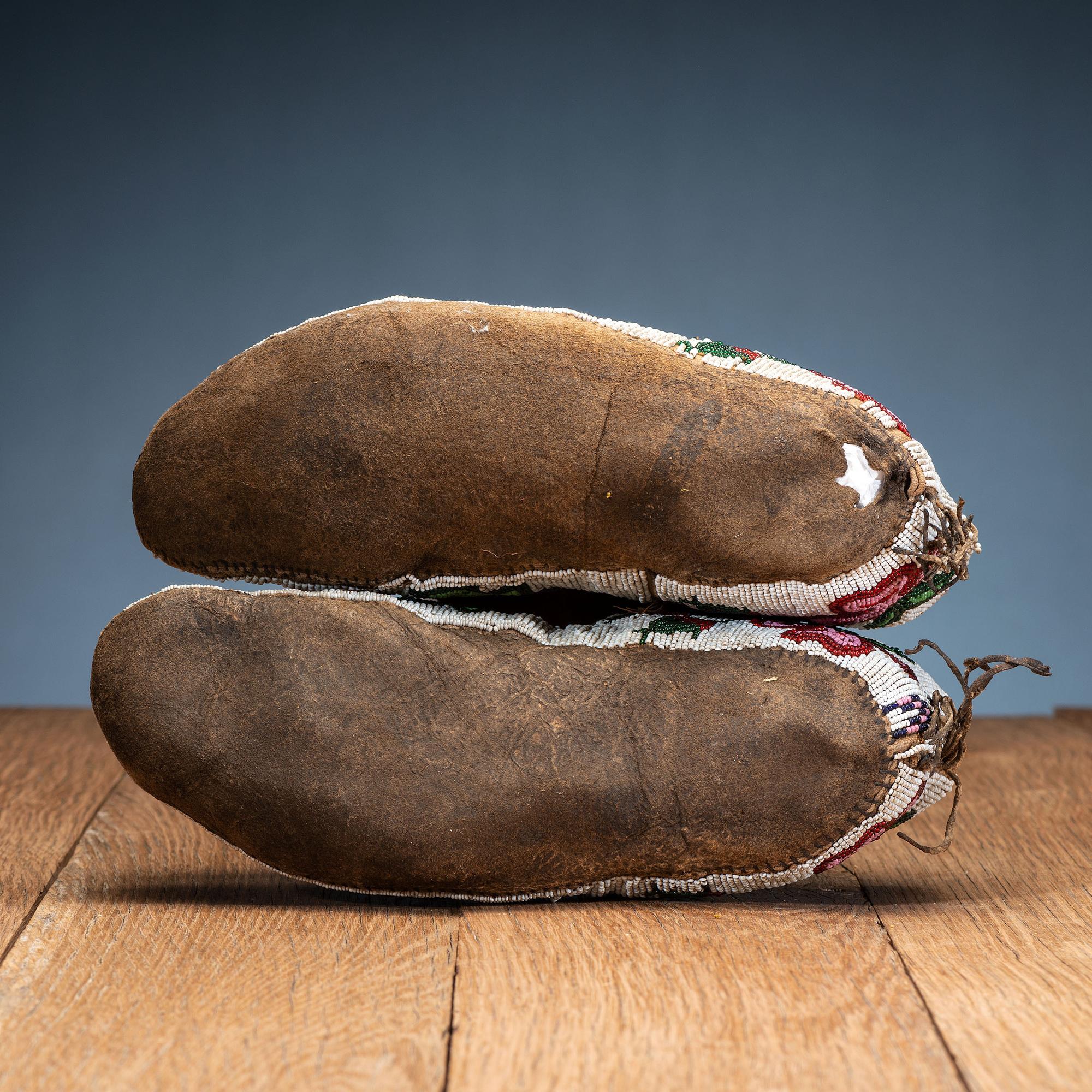 Cree Beaded Hide Moccasins