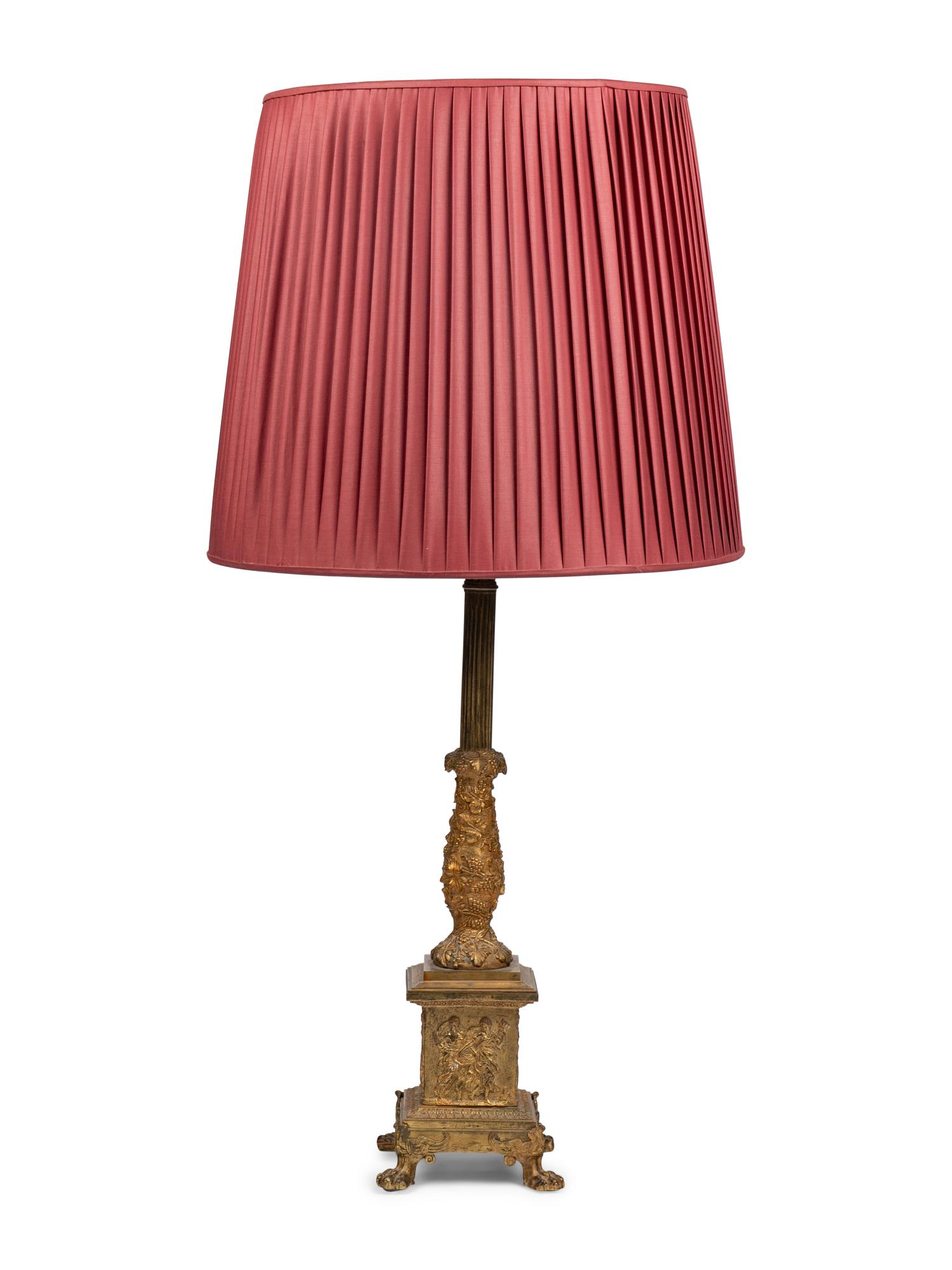 A Regency Style Gilt Bronze Lamp