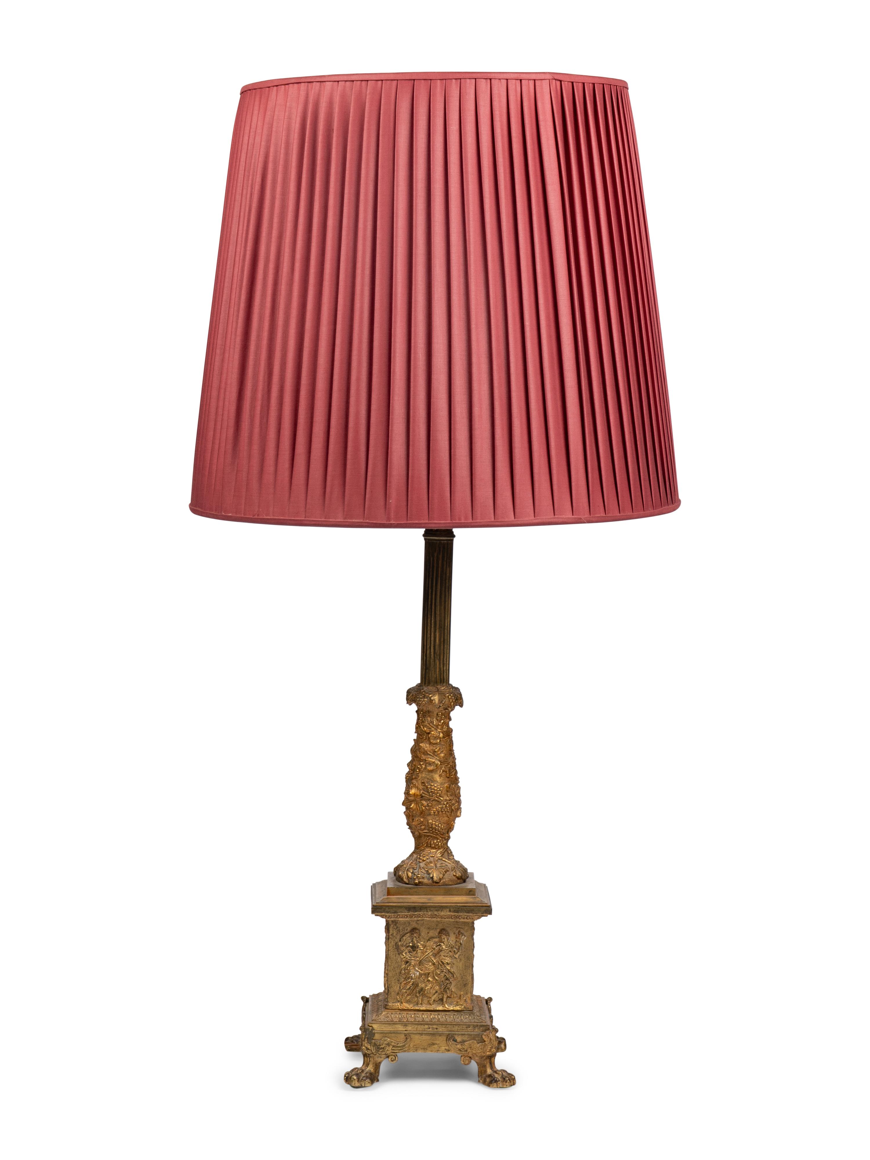 A Regency Style Gilt Bronze Lamp