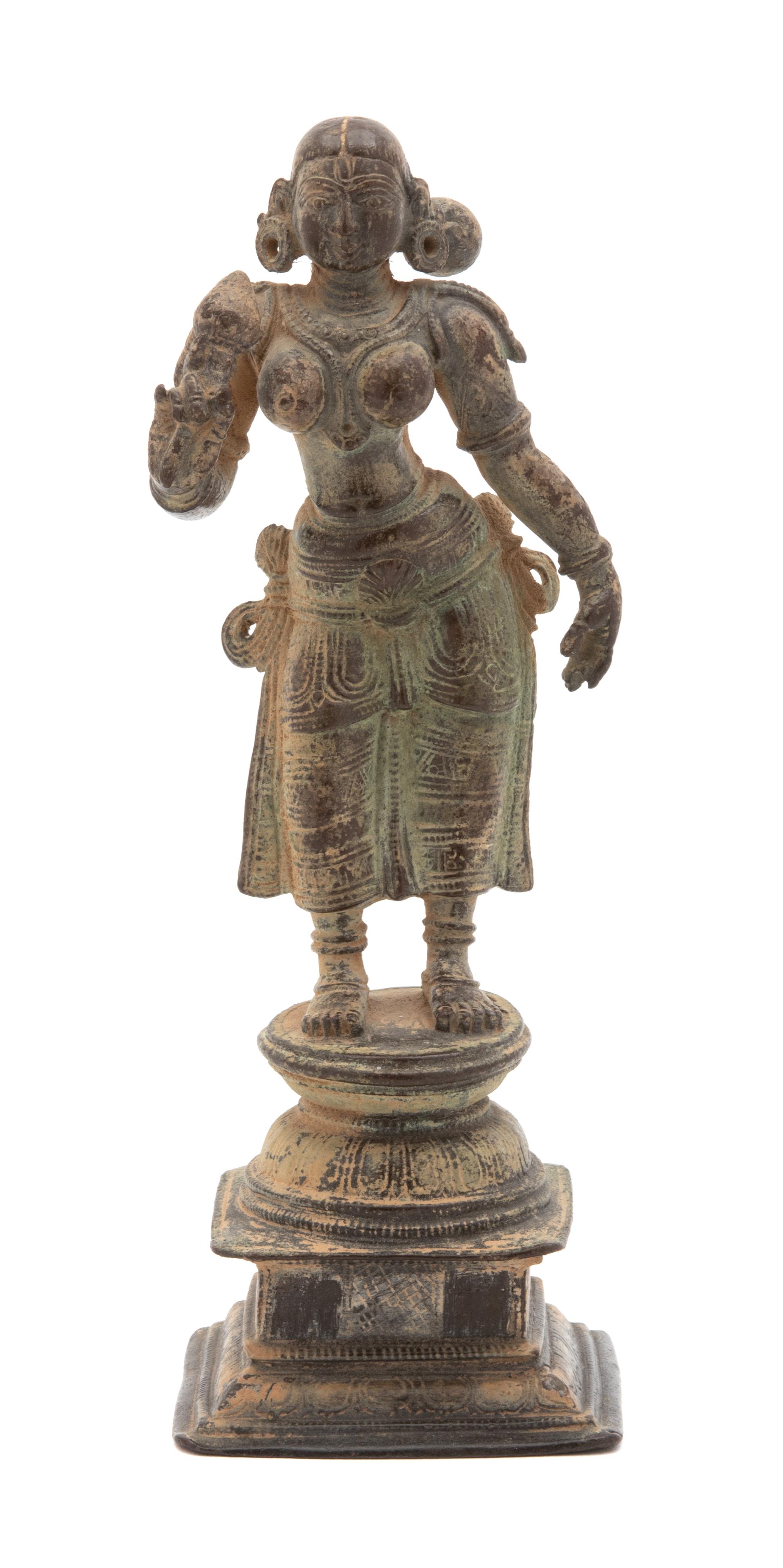 A Group of Three Indian Bronze Figures of Female Deities — 20TH CENTURY
