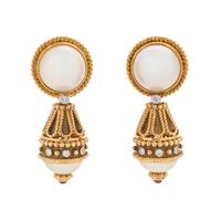 YELLOW GOLD, CULTURED MABE PEARL AND DIAMOND CONVERTIBLE EARCLIPS