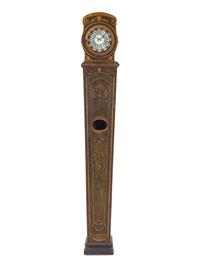 A Continental Painted and Parcel Gilt Tall Case Clock