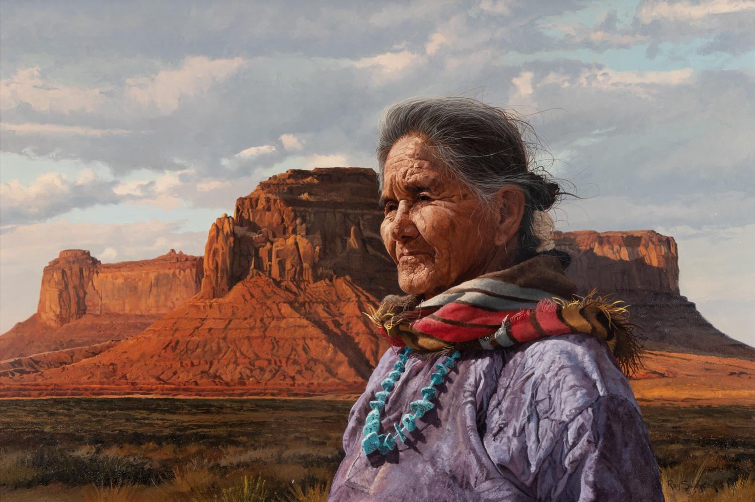 Navajo Woman in a Landscape