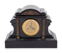 A Gilt Bronze and Slate Mantel Clock Retailed by Tiffany and Co.