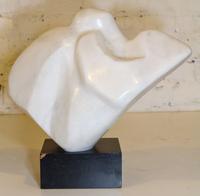 A White Marble Sculpture Height 11 1/2 x width 15 1/2 x depth 6 5/8 inches. — 20TH CENTURY
