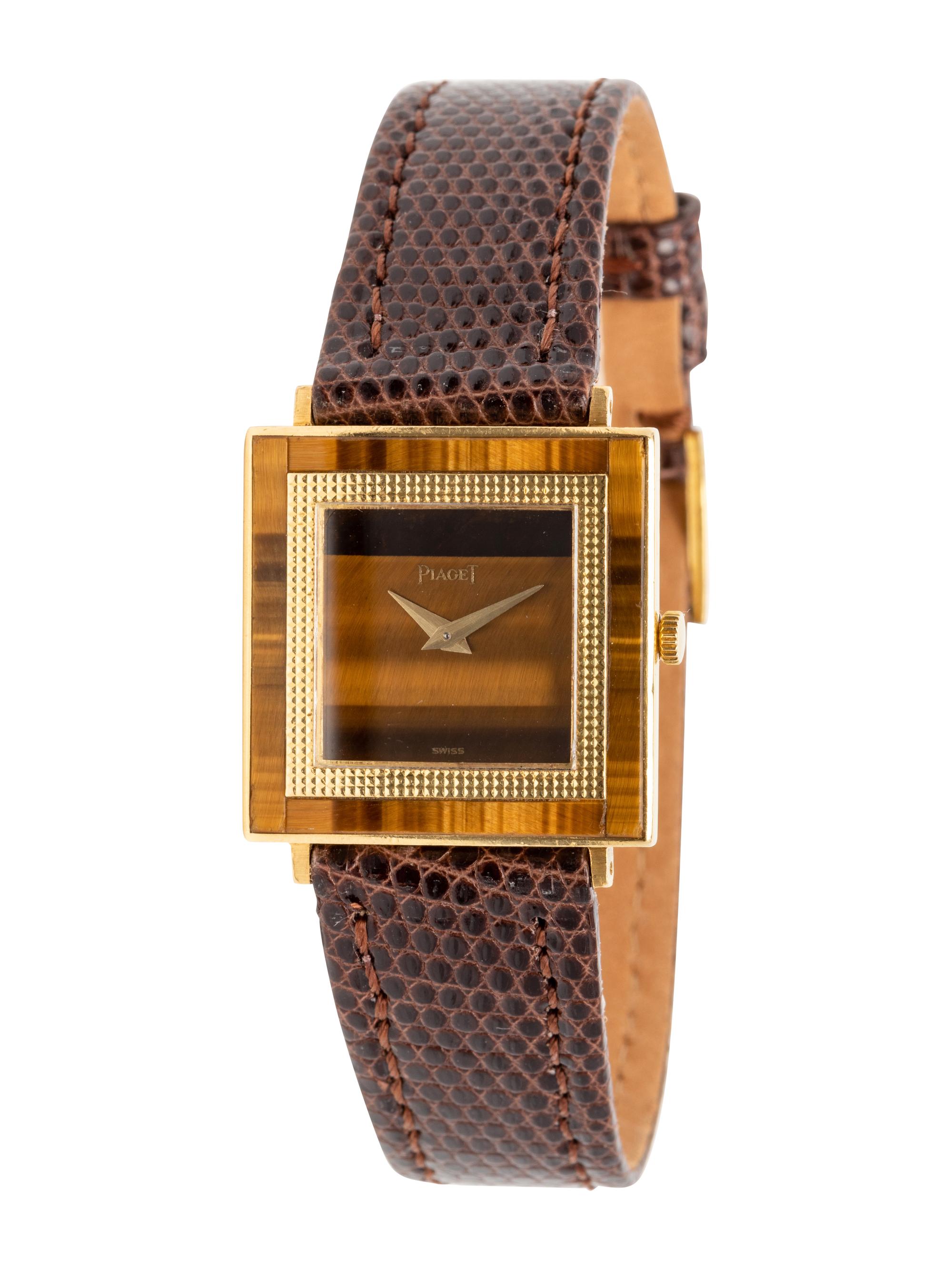PIAGET, 18K YELLOW GOLD AND TIGER'S EYE WRISTWATCH