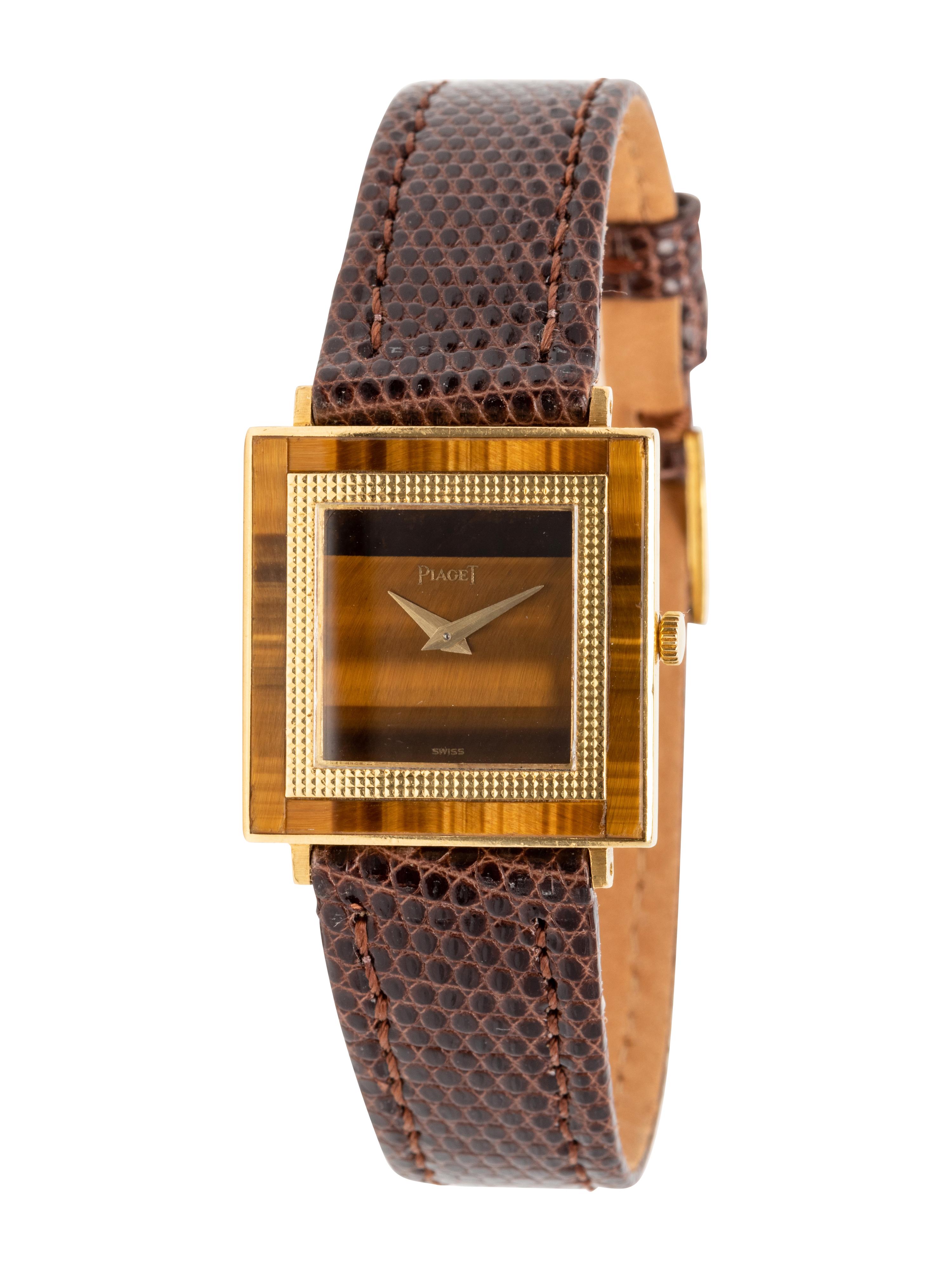 PIAGET, 18K YELLOW GOLD AND TIGER'S EYE WRISTWATCH