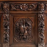 A French Carved Walnut Buffet à Deux Corps