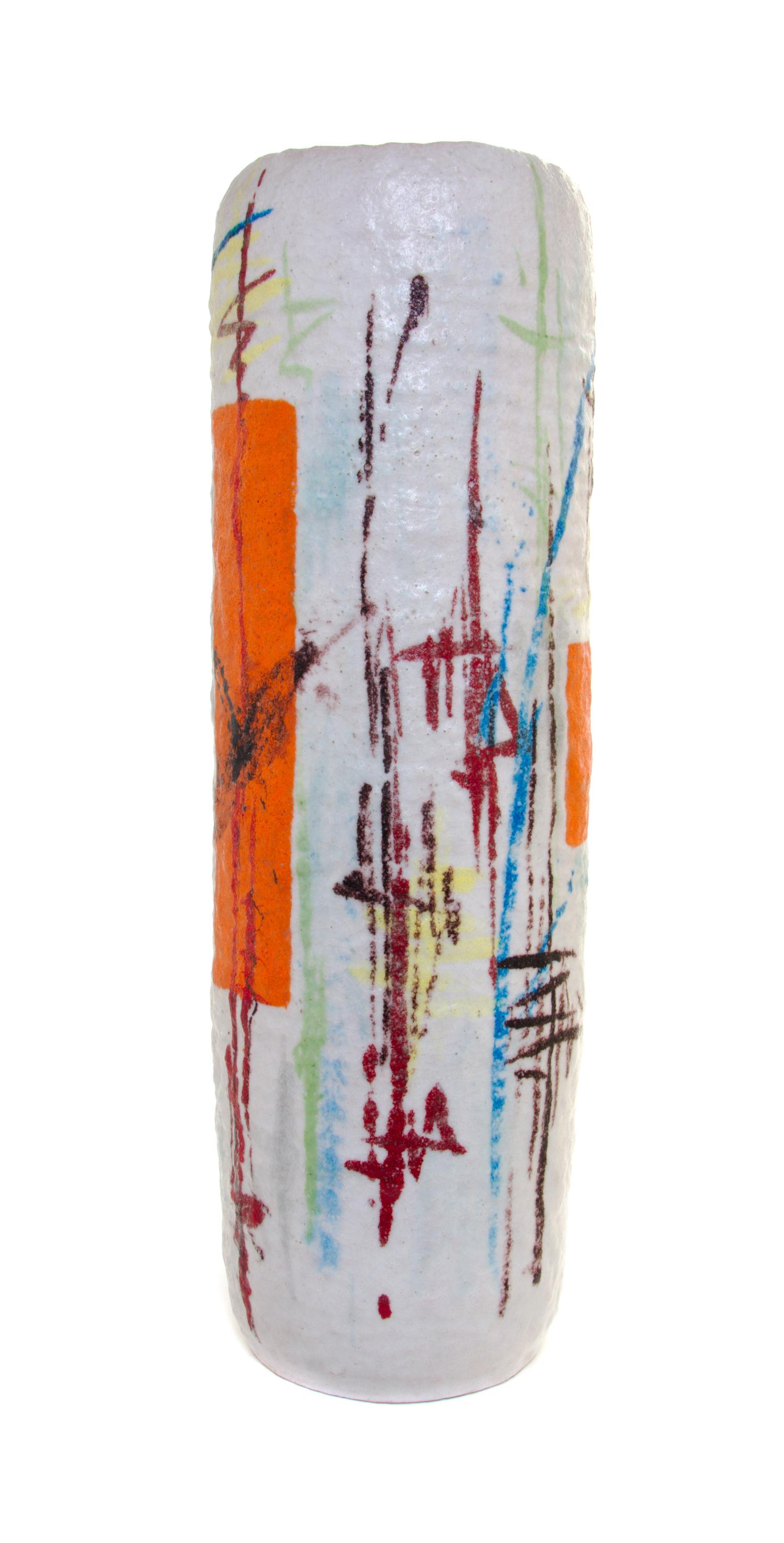 An Italian Ceramic Vase Height 22 3/8 inches.