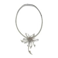 DIAMOND AND WHITE GOLD FLOWER NECKLACE